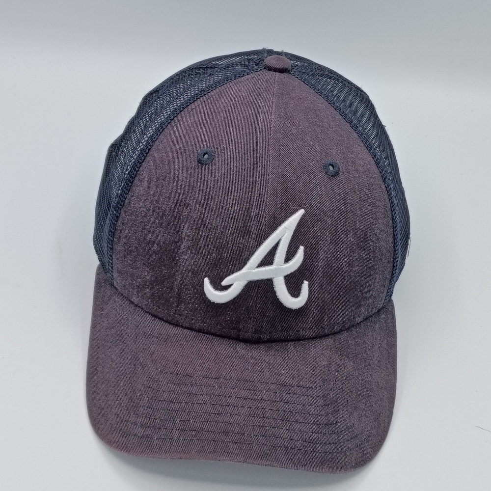 New Era Unisex Atlanta Braves 9FORTY Navy OSFM Mesh Trucker Snapback Hat